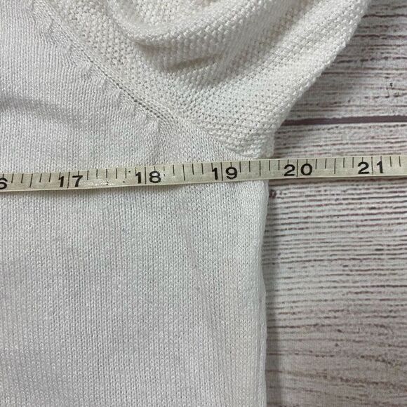 Merona women L scoopneck Longsleeve flamingo imprint lightweight sweater white - Picture 10 of 10